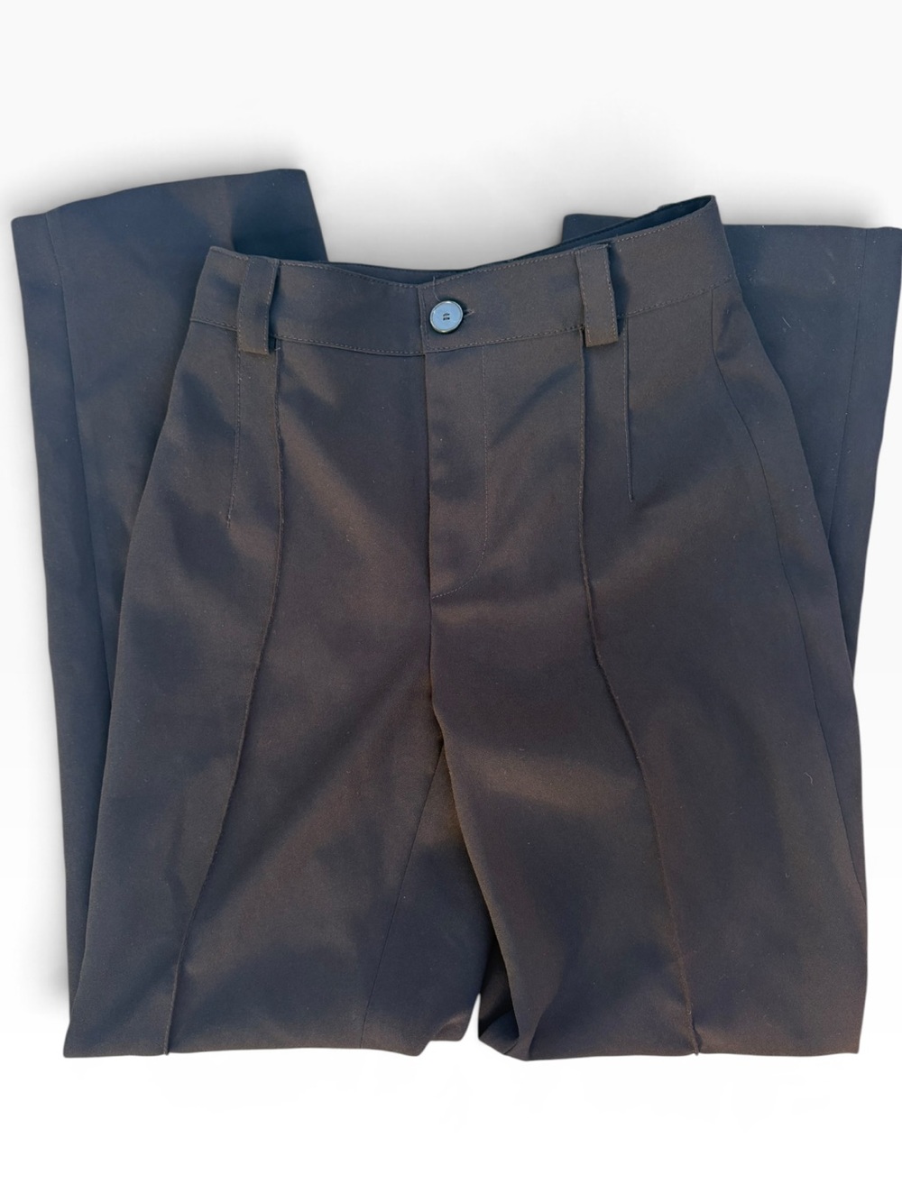 Zara Black Pleated Straight-Leg Trousers